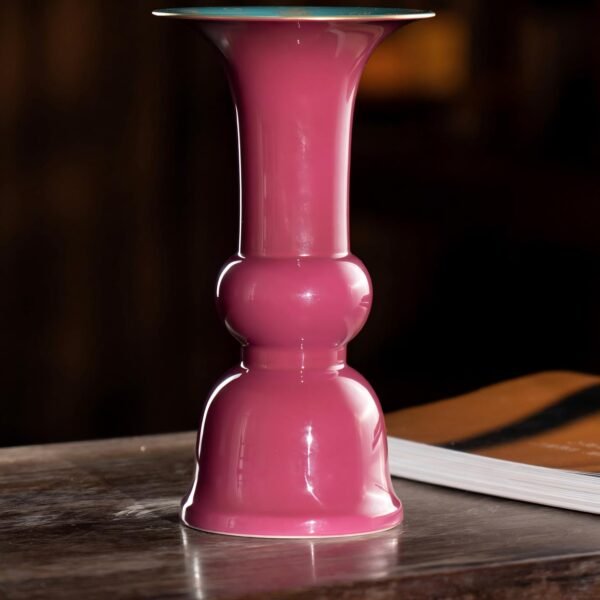 Jingdezhen Imperial Kiln Rouge de Fer Gilded Auspicious Cloud and Bat Pattern Vase